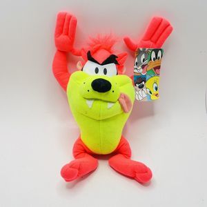 Looney Tunes TAZ Plush Neon Orange Tazmanian Devil Stuffed Animal 2017 NWT
